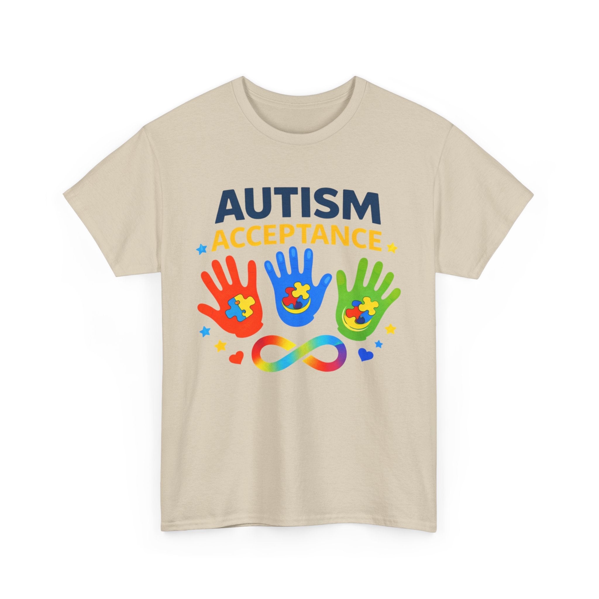 Autism Acceptance Shirt, Neurodiversity Awareness Tee, Puzzle Piece Rainbow Hands Shirt, Autism Mom Dad Gift, April Awareness Shirt