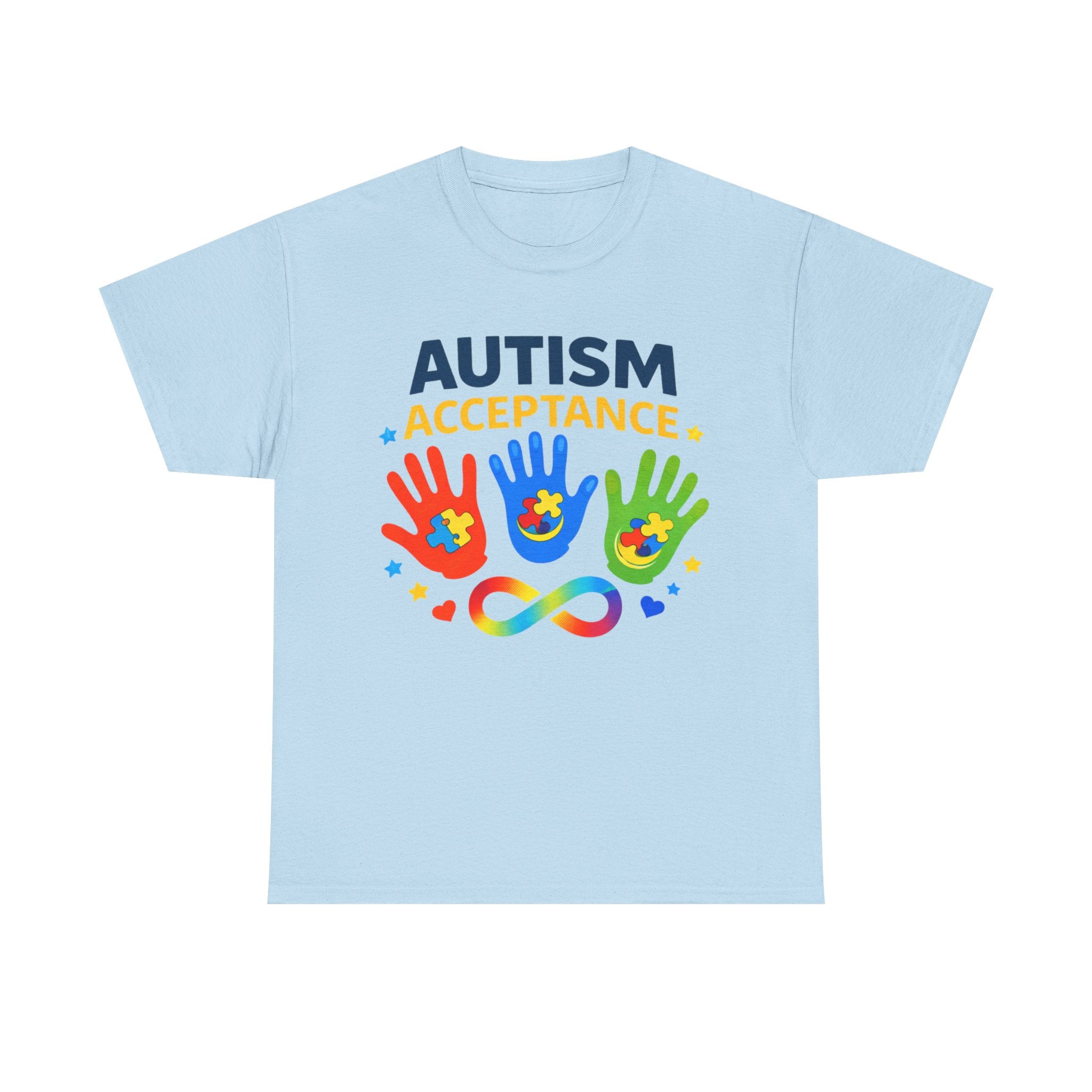 Autism Acceptance Shirt, Neurodiversity Awareness Tee, Puzzle Piece Rainbow Hands Shirt, Autism Mom Dad Gift, April Awareness Shirt