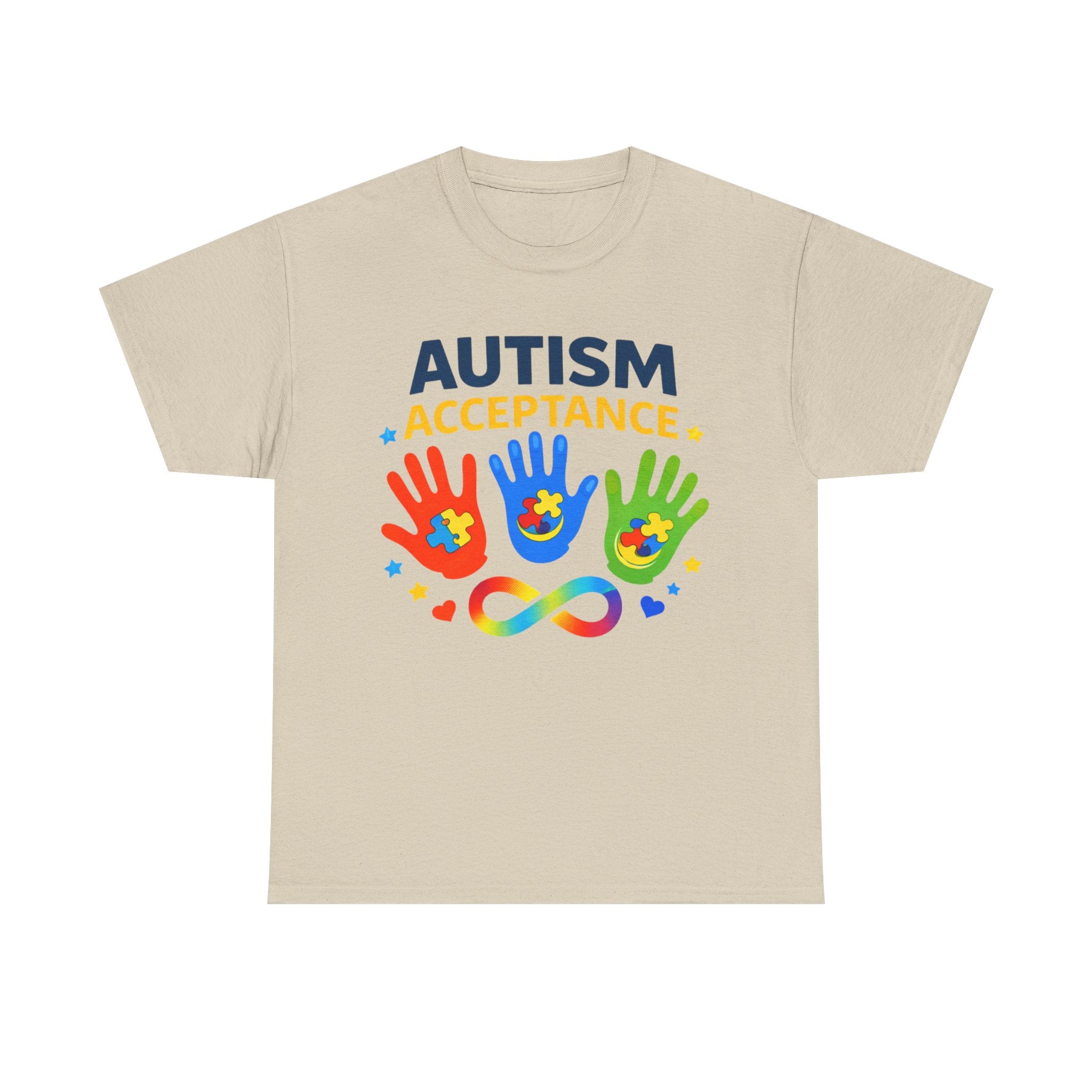 Autism Acceptance Shirt, Neurodiversity Awareness Tee, Puzzle Piece Rainbow Hands Shirt, Autism Mom Dad Gift, April Awareness Shirt