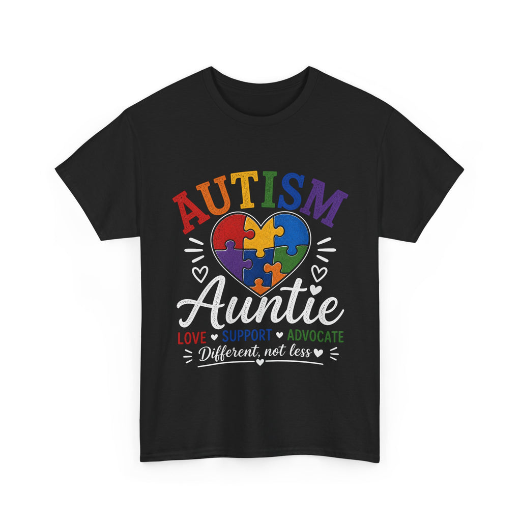 Autism Auntie Shirt, Puzzle Heart Tee, Autism Awareness Gift, Love Support Advocate Shirt, Different Not Less Tee, Neurodiversity Shirt