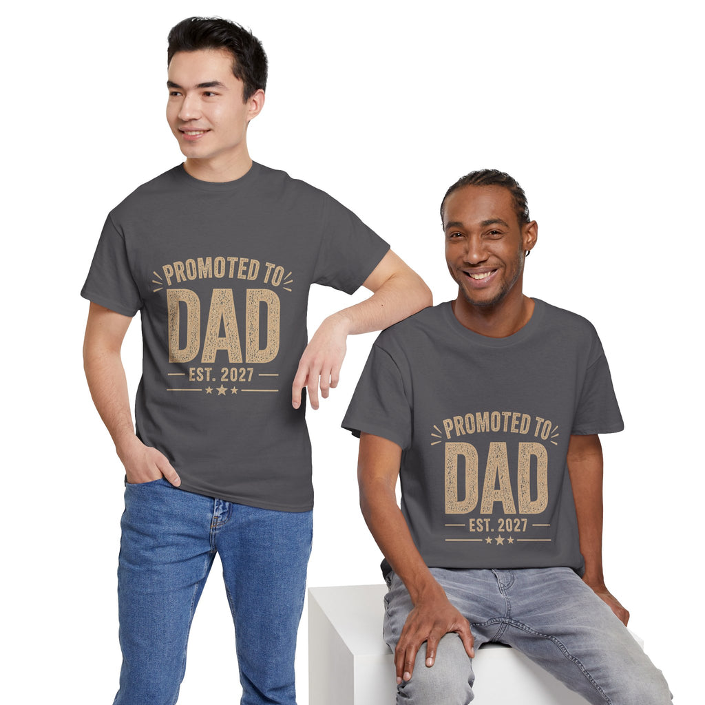 Promoted to Dad EST 2027 T-Shirt | New Dad & Father's Day Gift