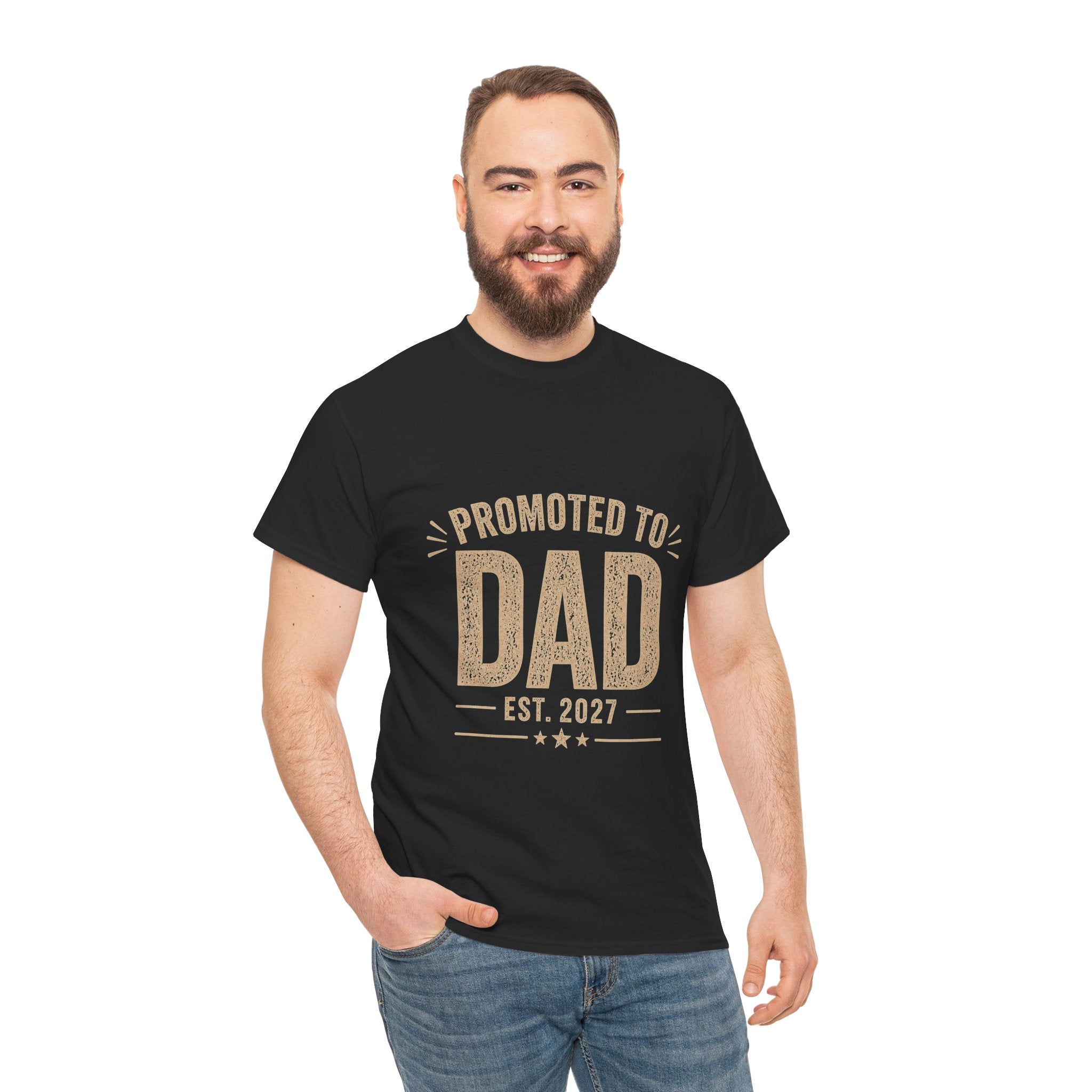 Promoted to Dad EST 2027 T-Shirt | New Dad & Father's Day Gift