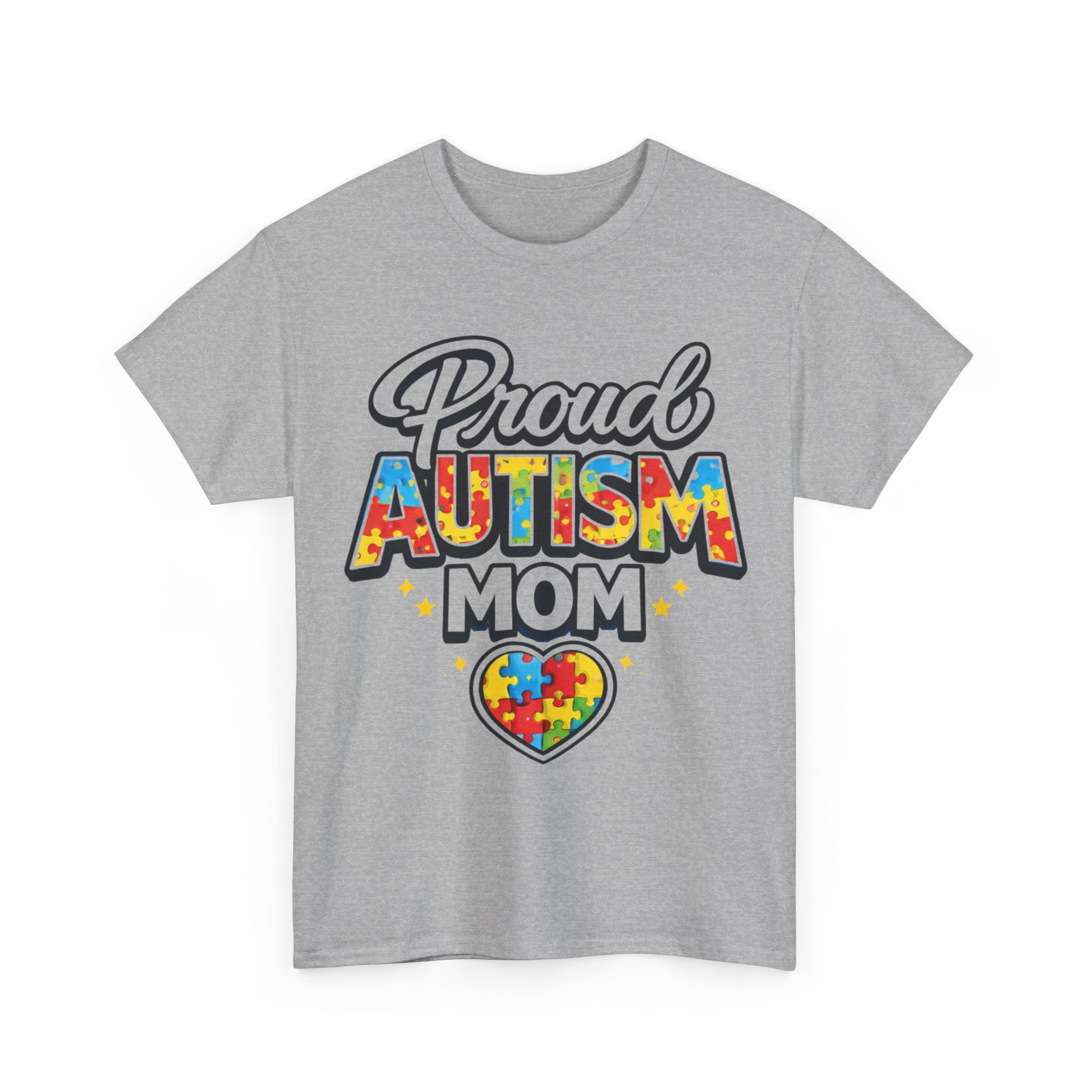 Proud Autism Mom Shirt, Autism Awareness Puzzle Heart Tee, Special Needs Mom Gift, Neurodiversity Support T-Shirt