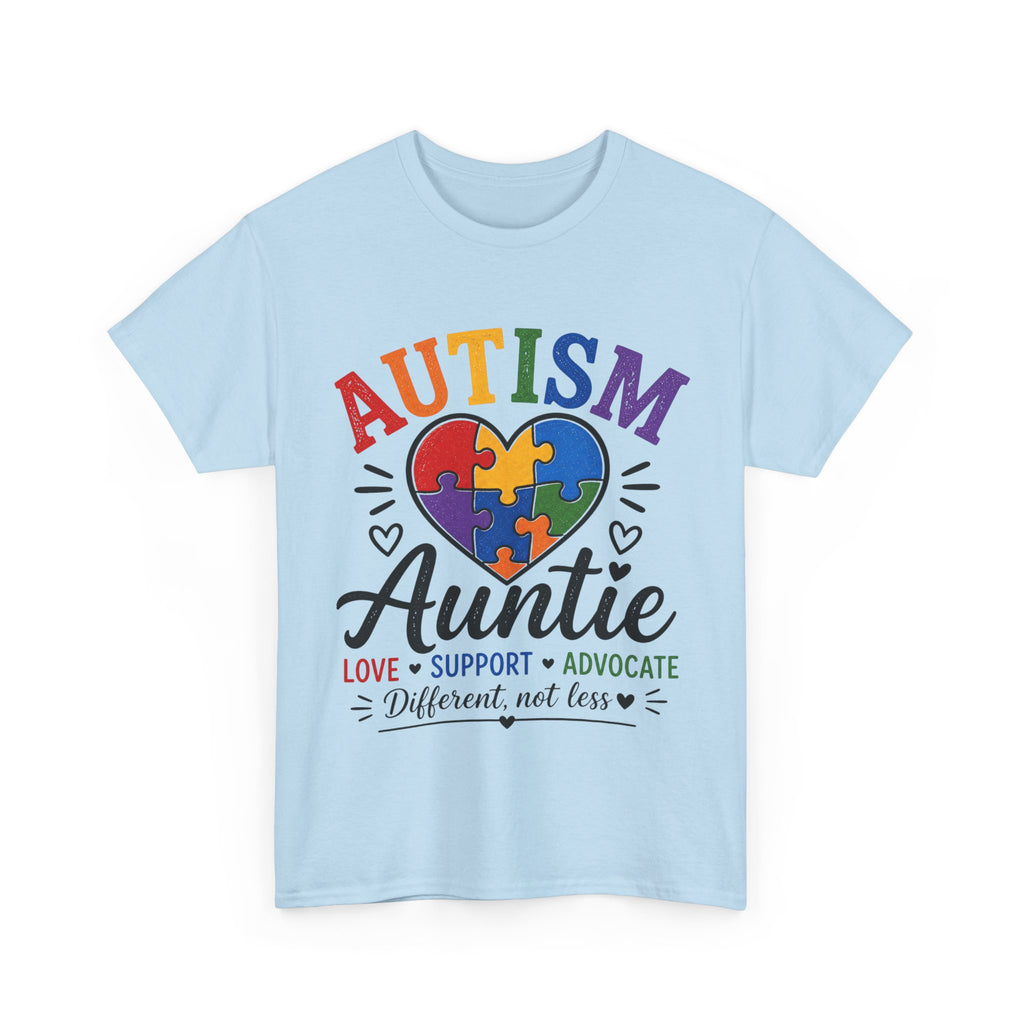 Autism Auntie Shirt, Puzzle Heart Tee, Autism Awareness Gift, Love Support Advocate Shirt, Different Not Less Tee, Neurodiversity Shirt