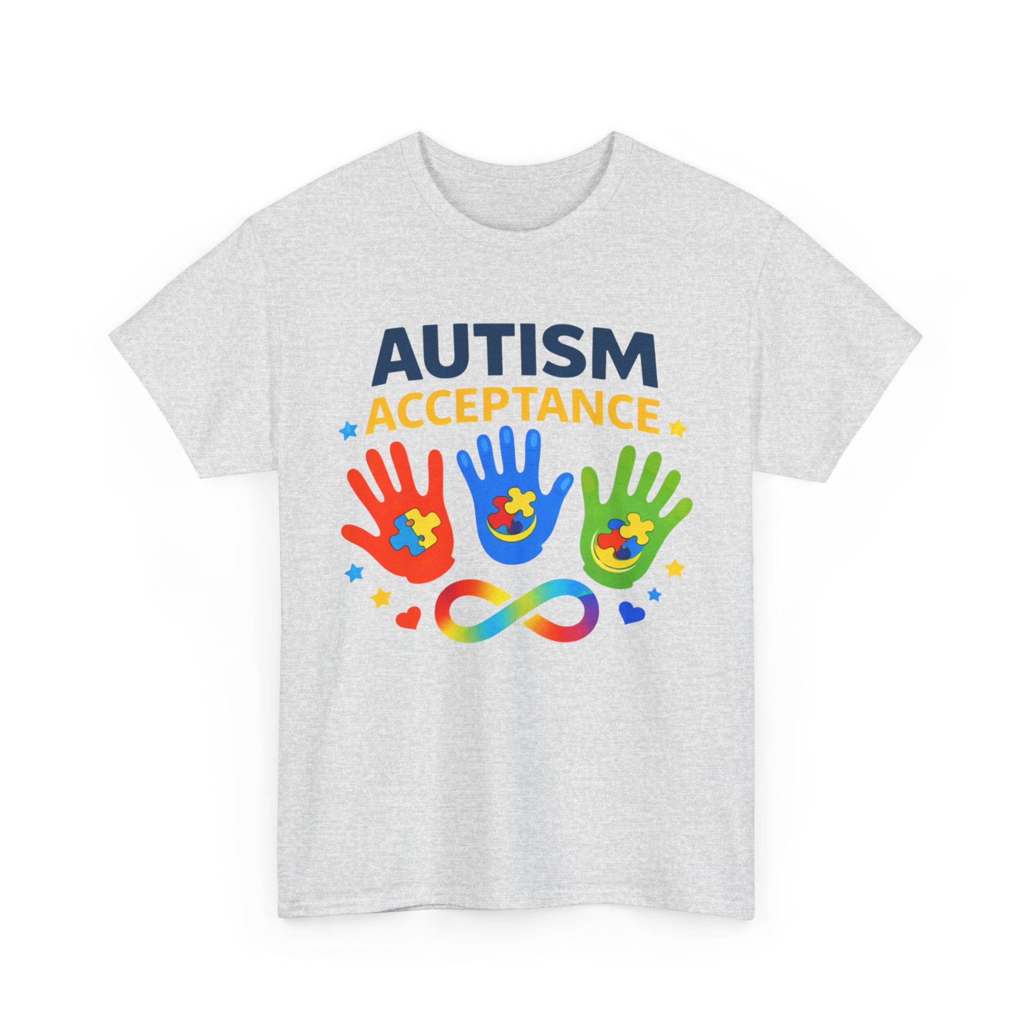 Autism Acceptance Shirt, Neurodiversity Awareness Tee, Puzzle Piece Rainbow Hands Shirt, Autism Mom Dad Gift, April Awareness Shirt