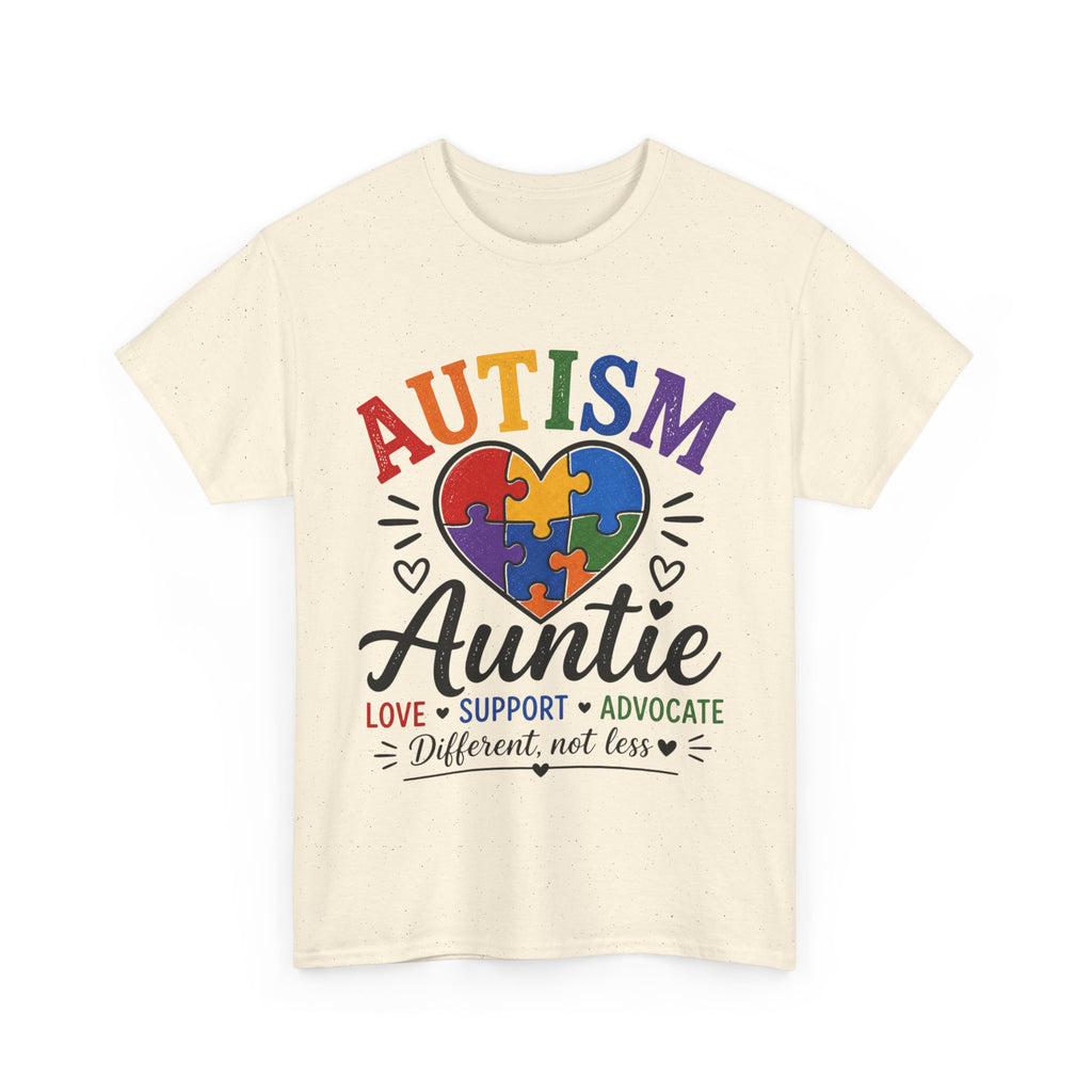 Autism Auntie Shirt, Puzzle Heart Tee, Autism Awareness Gift, Love Support Advocate Shirt, Different Not Less Tee, Neurodiversity Shirt