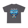 In April We Wear Blue — Autism Awareness Puzzle Ribbon Tee