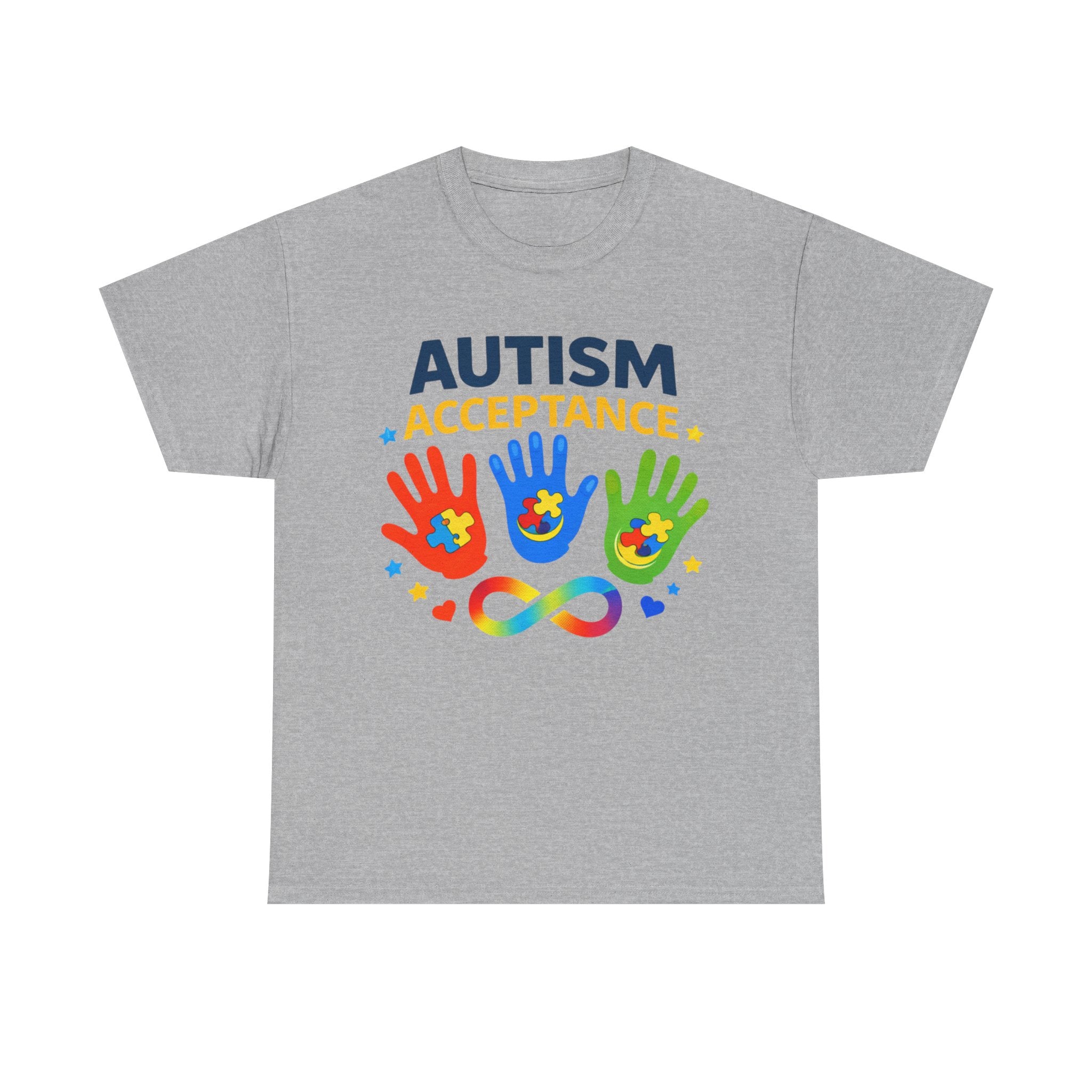 Autism Acceptance Shirt, Neurodiversity Awareness Tee, Puzzle Piece Rainbow Hands Shirt, Autism Mom Dad Gift, April Awareness Shirt